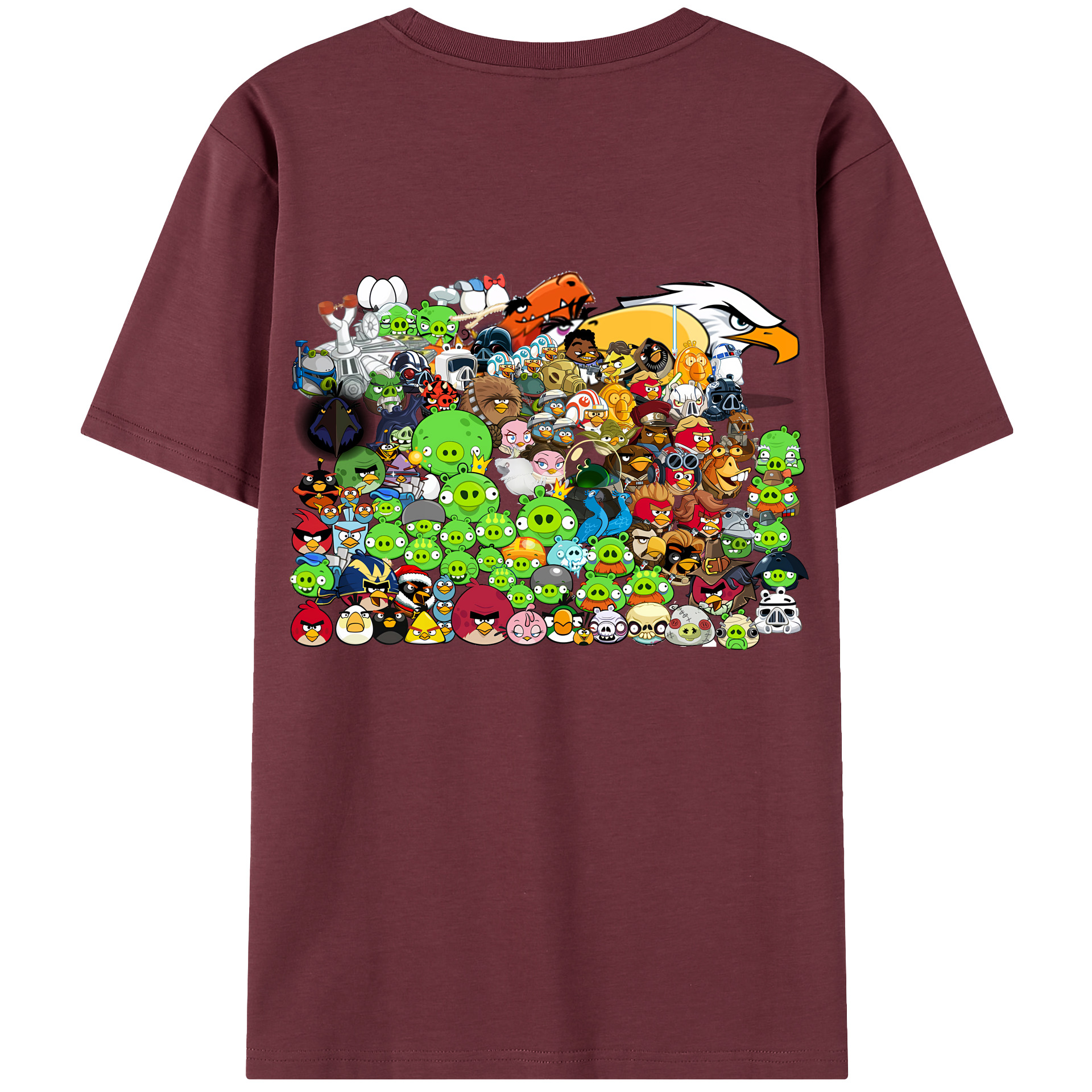 （画像用） Angry Birds アングリーバード 綿100％半袖Tシャツ（背面プリント）